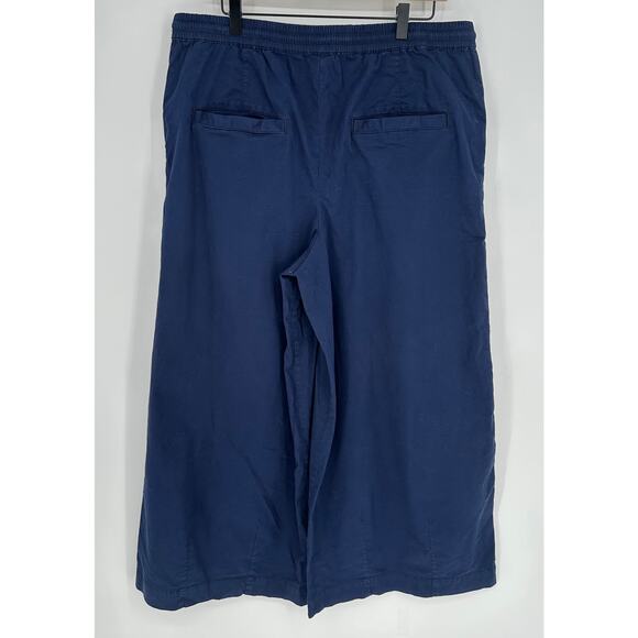 Anthropologie Maeve Wide-Leg Track Pants Blue Elastic Waist Casual Bohemian L - Picture 4 of 10